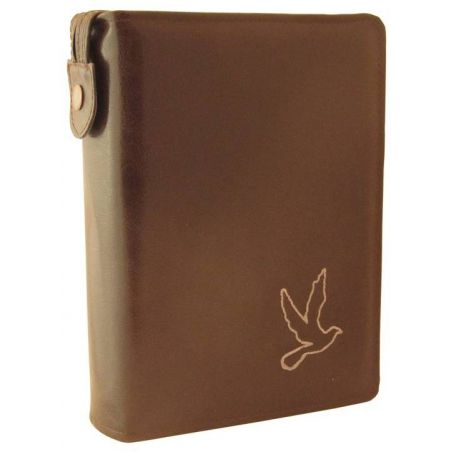 Etui Pismo Święte Edycji Św. Pawła duże brąz z haftem kremowym