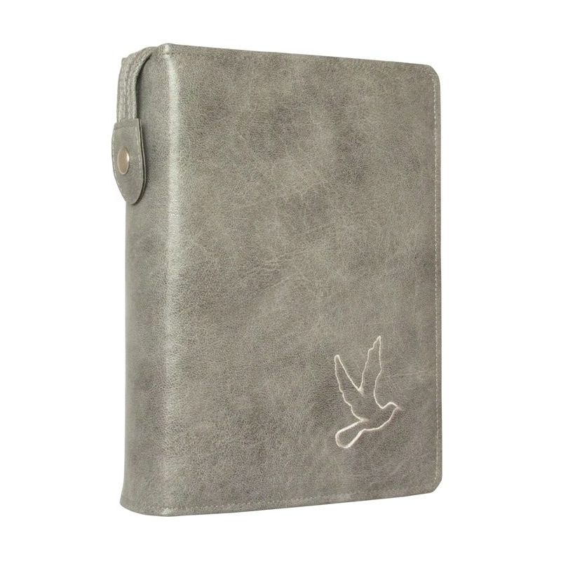 Etui Pismo Święte Edycji Św. Pawła duże szaro-grafitowe z haftem szarym