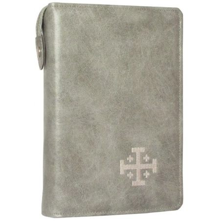 Etui Biblia Jerozolimska szare haft