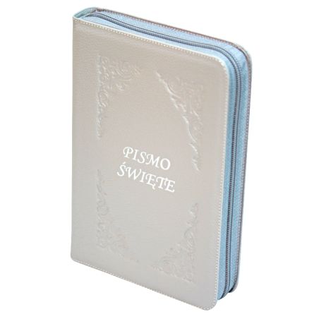 Biblia Tysiąclecia oazowa skóra zamek szary