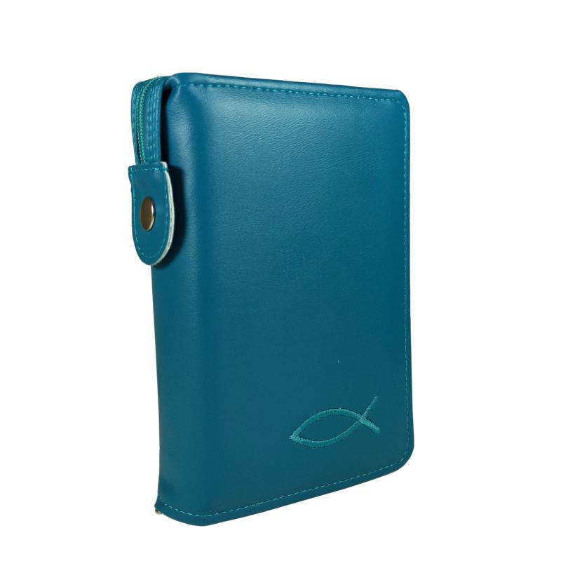 Etui na Biblię Tysiąclecia 12x18 turkus haft