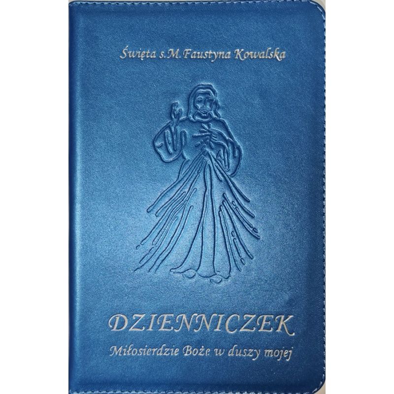 Dzienniczek św. Faustyny Miłosierdzie Boże w duszy mojej. Skóra naturalna zamek niebieski