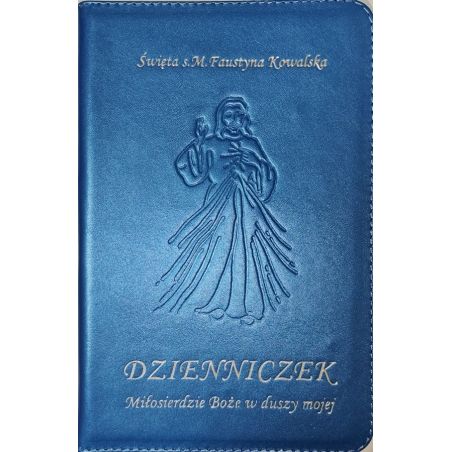 Dzienniczek św. Faustyny Miłosierdzie Boże w duszy mojej. Skóra naturalna zamek niebieski